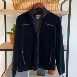 Lauren Ralph Lauren Full Zip Velour Jacket, S